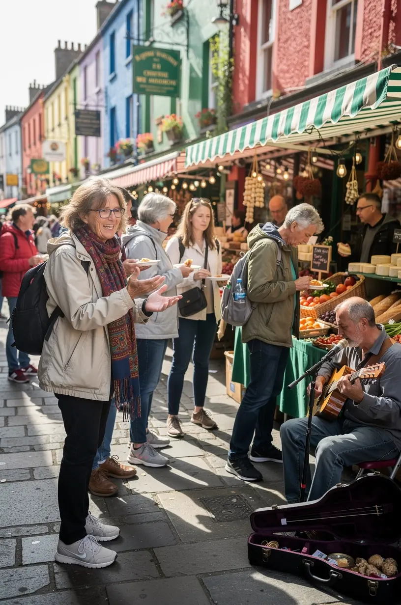 Tourists engaging with local communities in Europe.